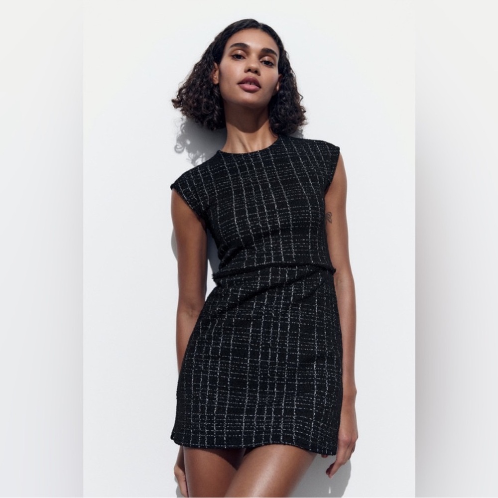 Textured Jacquard Black Dress NWT